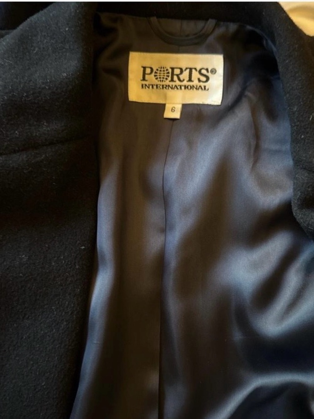 Women's Long Black Coat - Picture 2 of 3